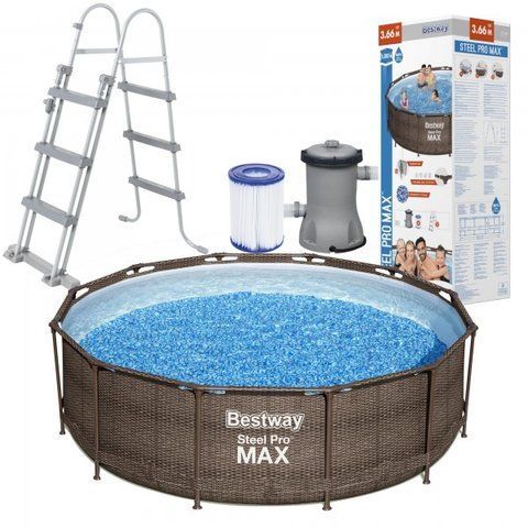 Каркасний басейн Bestway 56709, розмір 366 x 100 см з фільтрувальним насосом і драбиною Hnrt_4022 фото